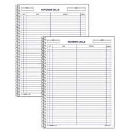 Rediform Rediform Office Products RED50111 Incoming-Outgoing Call Register- 100 Shts-Bk- 11in.x8-.50in.- WE RED50111